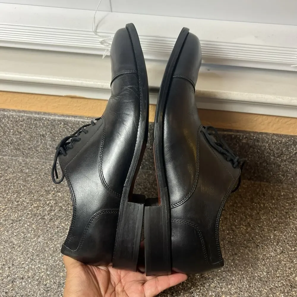 Cole Haan Mens Sz 10.5 M Shoes Black Leather Dress/Casual Oxford Lace Up Cap Toe
